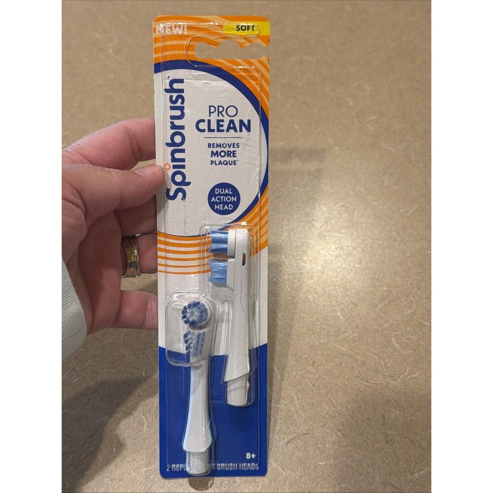 Toothbrush Spinbrush Head Pro Clean Soft 2 Replacement Brush Heads Dual Action